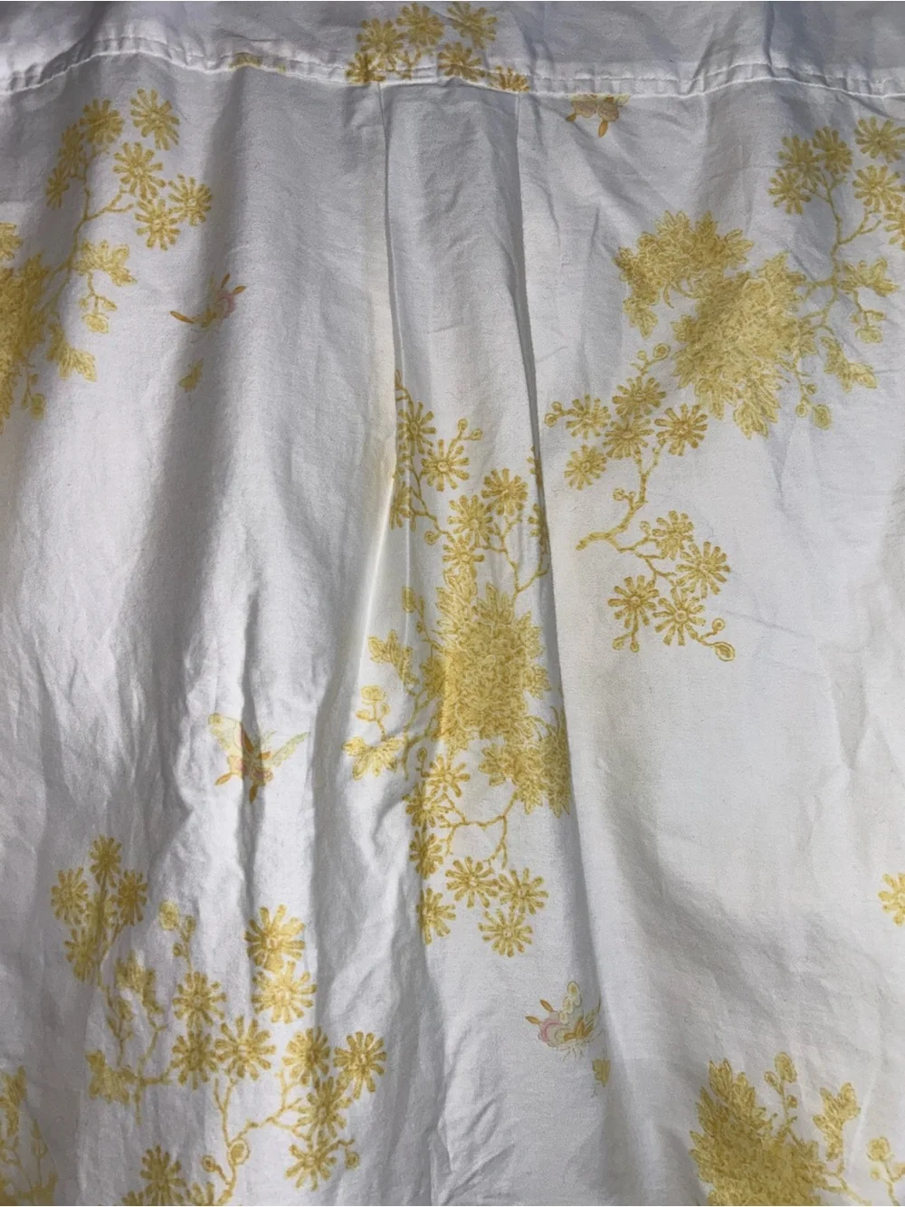 Natori Toile 100% Cotton Sateen Pajama Set White and Yellow - Picture 12 of 13